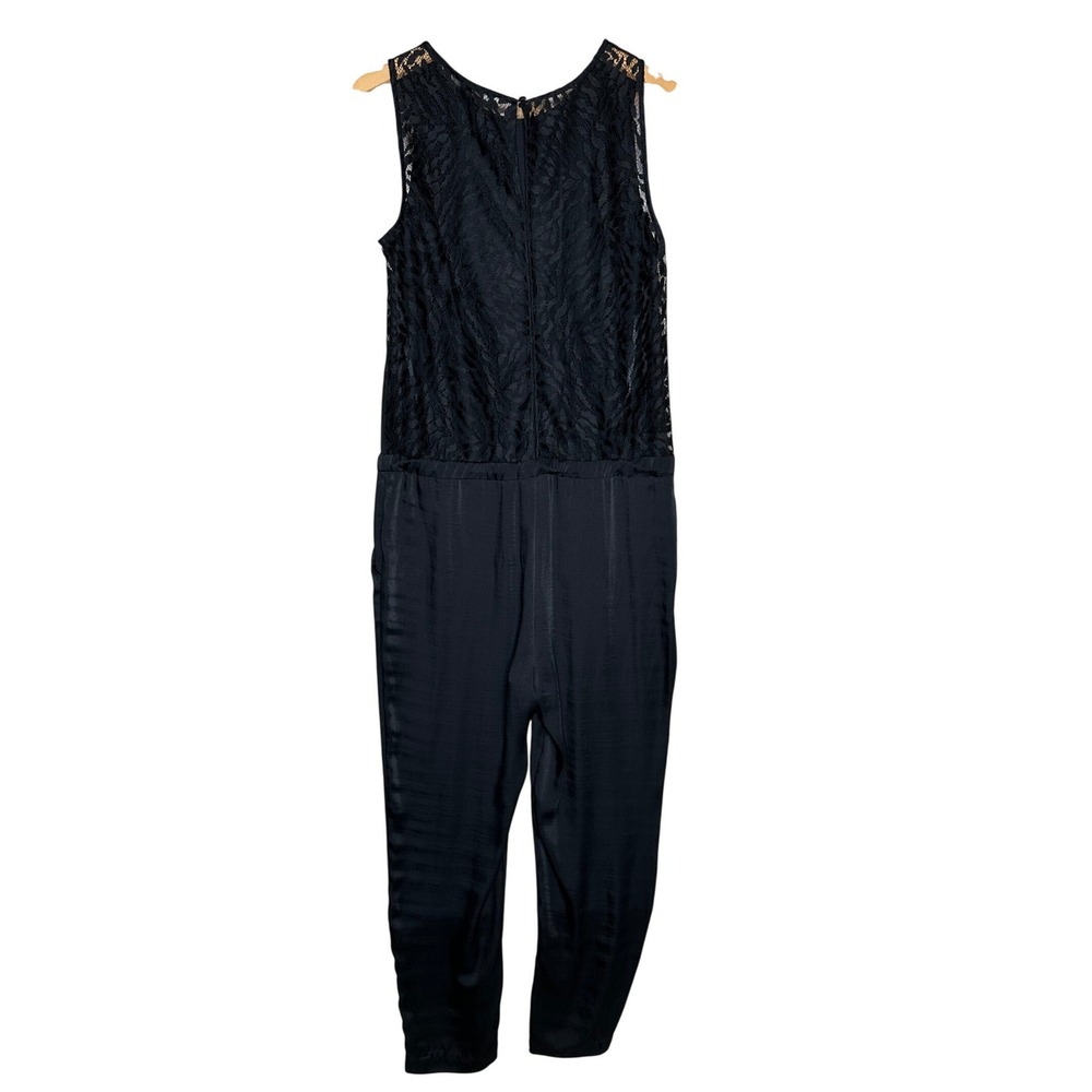 BcbgMaxazria Lace Bodice Sleeveless Tapered Leg Jumpsuit size Medium Black